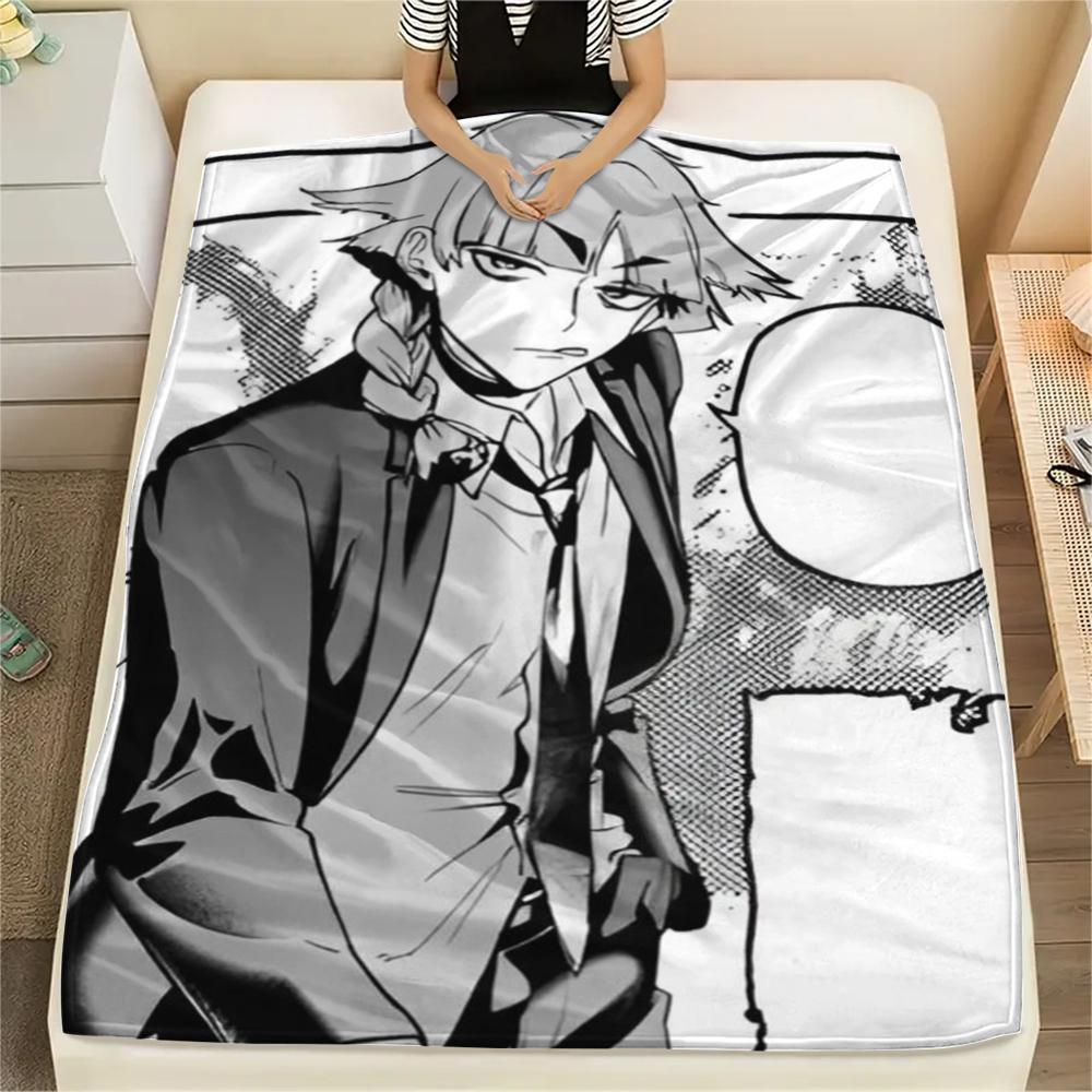 1PC Iruma kun Print Flannel Blanket, High quality Comfortable for All Seasons, Home Decor, Warmth and Comfort, Perfect for Christmas Gifts