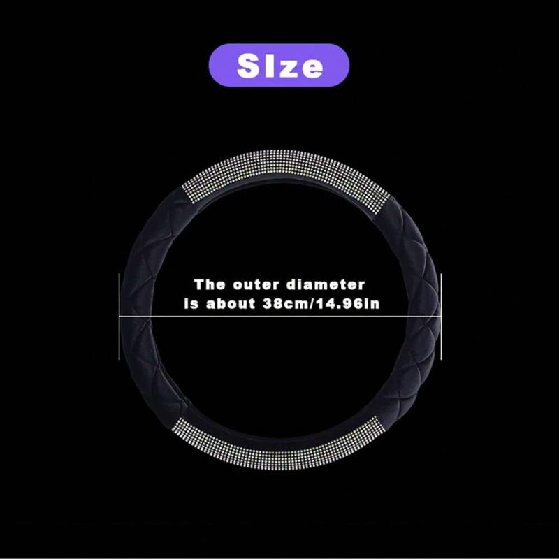 Роскошный ромбовидный бриллиантовый кристалл модный плюшевый чехол на руль автомобиля 38 см универсальные аксессуары для интерьера сохраняют тепло