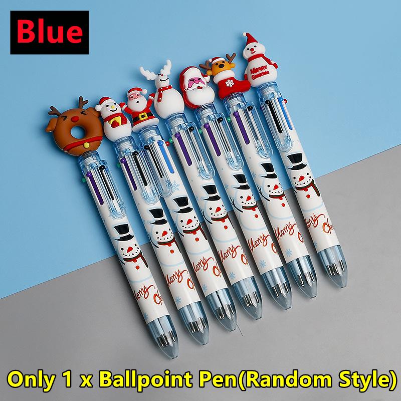 10-1 шт. мультяшная рождественская елка Санта-Клауса, шесть цветов шариковой ручки, веселый рождественский подарок, канцелярские принадлежности для письма, офисные школьные принадлежности