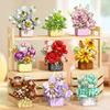 Rose Eternal Flower Basket Potted Plants Mini Particle Building Block,DIY Sunflower Flower Ornament Assembled Toy,For Kids Gifts