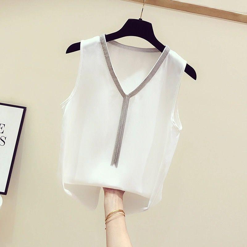 Шифоновая майка на подтяжках для женщин, носящих свободные и сексуальные костюмы с майкой без рукавов под ней