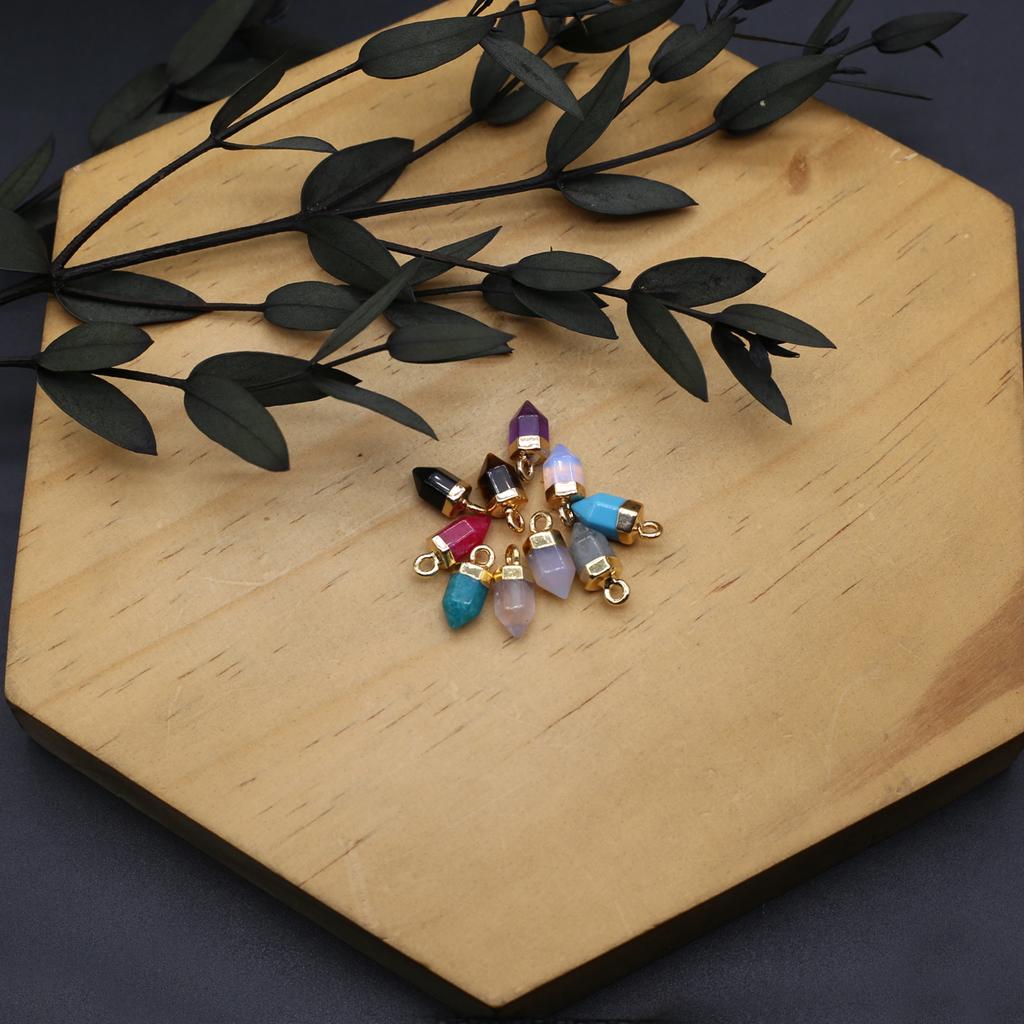 3 шт. небольшой кулон из натурального камня агаты/анетист граненый кулон для изготовления ювелирных изделий DIY ожерелье серьги браслет аксессуар