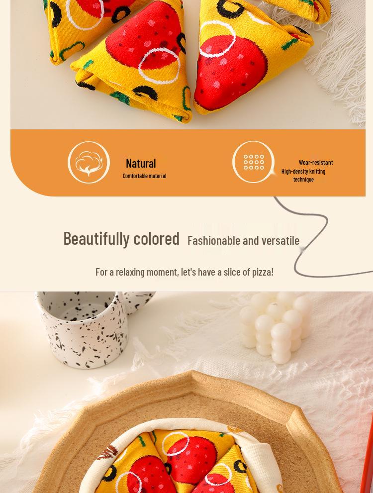 Женские носки с пиццей в подарочной коробке - Влагоотводящие, устойчивые к запаху, из чистого хлопка до середины икры для Хэллоуина, Рождества и многого другого