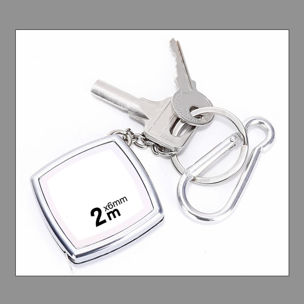 Мини рулетка с брелоком Стальная выдвижная лента Портативная измерительная лента 2 метра