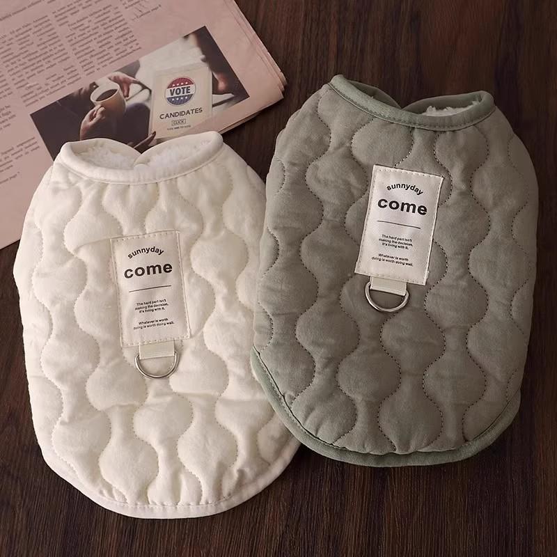 Dog Winter Fleece Vest Warm Pet Coat With Traction Buckle Small Medium Dogs