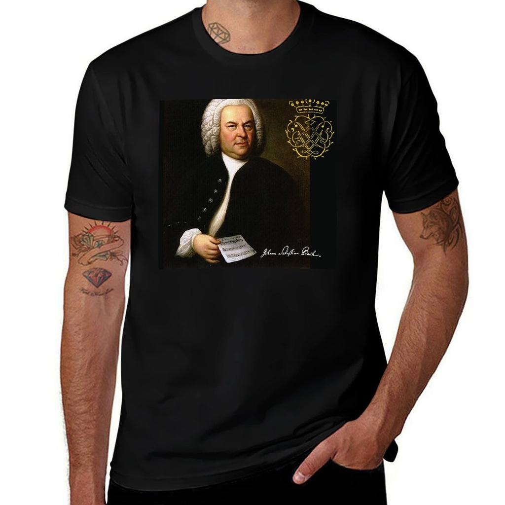 Bach With His Monogram Tshirt Art Pattern Printed Casual Top