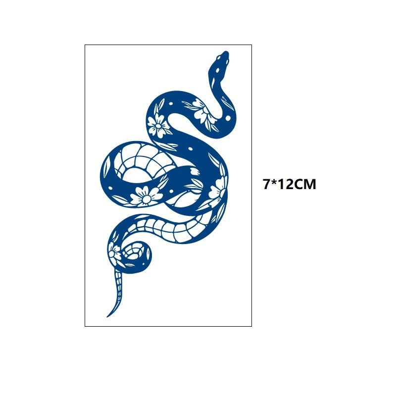 Маленький свежий крест ЭКГ маленькая змея рыбий хвост маленький узор неотражающая переносимая вода имитация стойкой татуировки наклейка