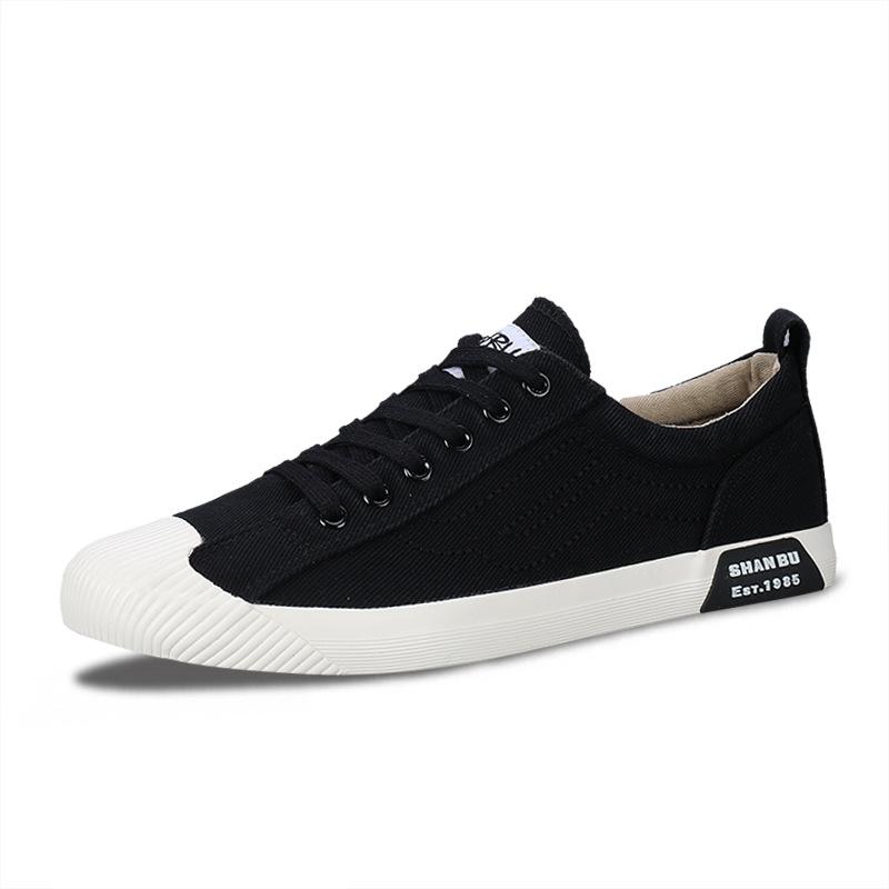 Мужская обувь Модная обувь Дышащая парусиновая обувь Модная повседневная обувь Низкие туфли на плоской подошве со шнуровкой