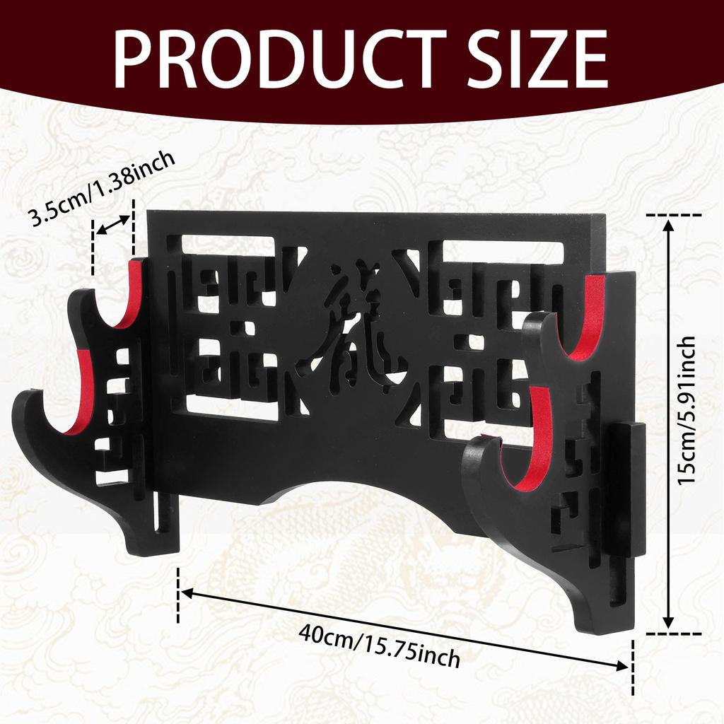 2/4-ярусная деревянная подставка для мечей, настенная, подставка для самурайских мечей, изящная черная стойка для катаны для украшения дома и офиса