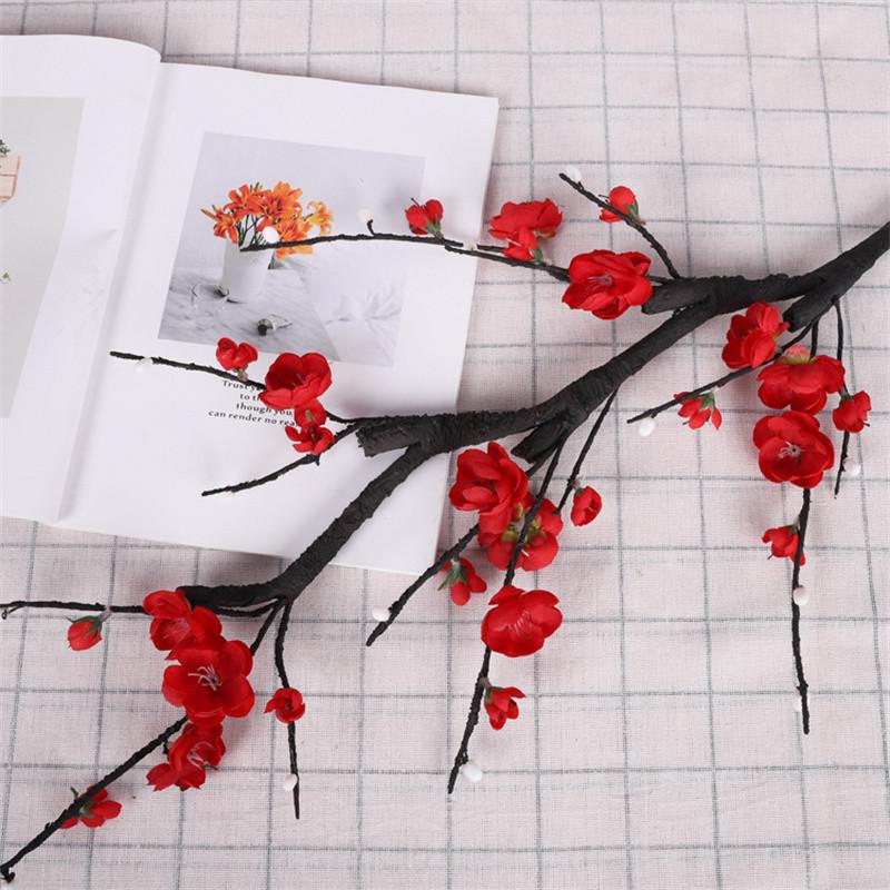 96 см в длину искусственный 4-х столбчатый цветок сливы для гостиничной спальни шелковый цветок гостиная цветочное украшение для входа имитация воскового цветка сливы