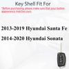 Замена корпуса брелка-ключницы-раскладушки Подходит для Hyundai Sonata Santa Fe 2013 2014 2015 2016 2017 2018 Бесключевой доступ Складной ключ Пульт дистанционного управления 4
