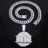 Full Diamond KINGS KK Letter Pendant Necklace European American Hip Hop Rap Cuban Chain Trendy Street Fashion Accessories