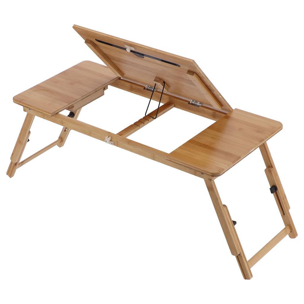 Бамбуковый складной стол для ноутбука, кровать, рабочий стол с ящиком для хранения карт и планшетом для домашнего использования