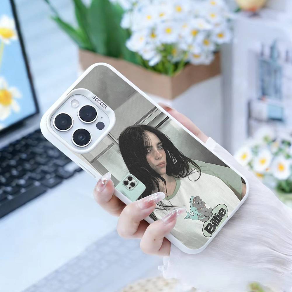 Чехол для телефона S-Singer B-Billie Eilish Для iPhone17, 16,15,14,13,12 Pro Max белый Конфетный Матовый Ударопрочный Чехол