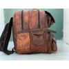 Goat Leather Backpack Rucksack Travel Genuine Brown Unisex Vintage Bag