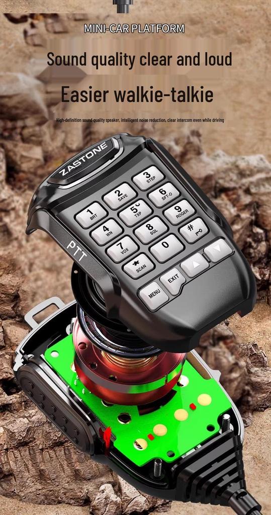 ZASTONE D500 25 Вт Мини-двухдиапазонная автомобильная радиостанция с разделяемой панелью для использования на бездорожье и в путешествиях