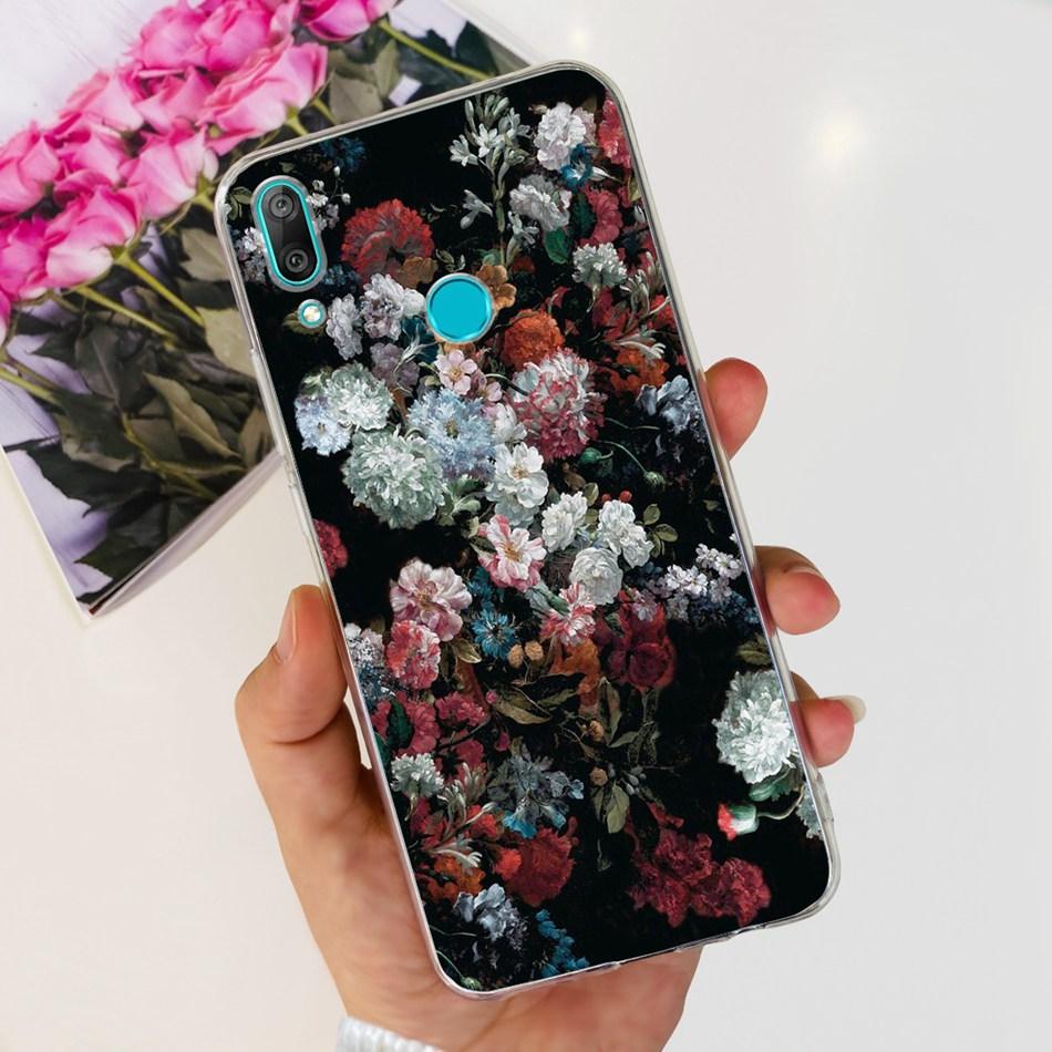 Чехол для телефона Huawei Y7 2019 Huawei Y7 Prime Pro (2019) DUB-LX1 LX2 LX3 Милый Пандa Цветочный Узор Мягкий Силикон ТПУ Чехлы