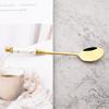 Креативная керамическая ручка, кухонные аксессуары, набор обеденных ложек с имитацией мрамора, ложка из нержавеющей стали, посуда