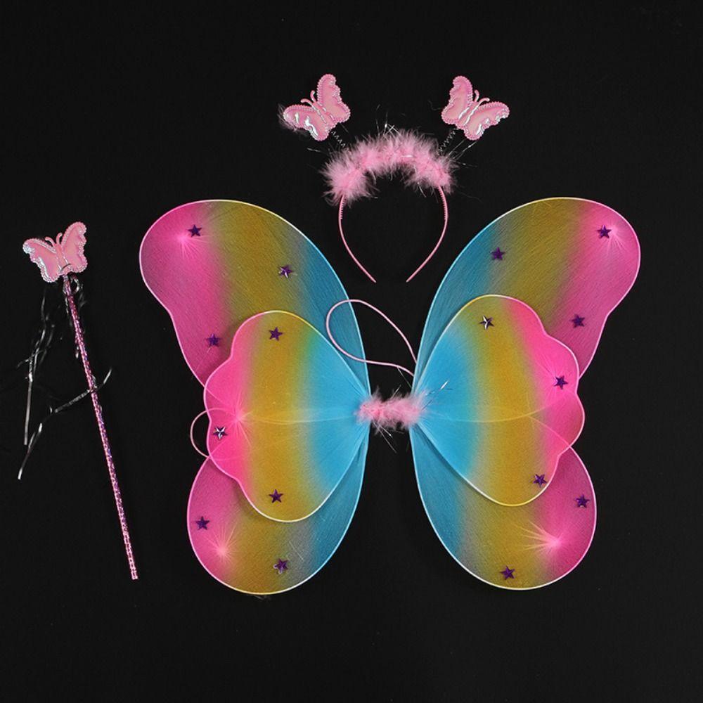 Princess Butterfly Wings Sets 2-8year Fairy Costume Set Cute Children Costume Props  Girls