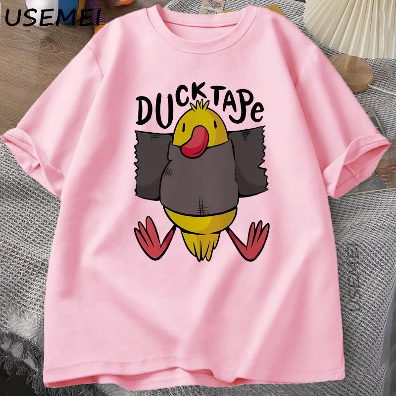 Funny T Shirt Duck Tape Print Cotton Tee Men Casual Tshirts Graphic Tees Top Summer Short Sleeve Harajuku Streetwear