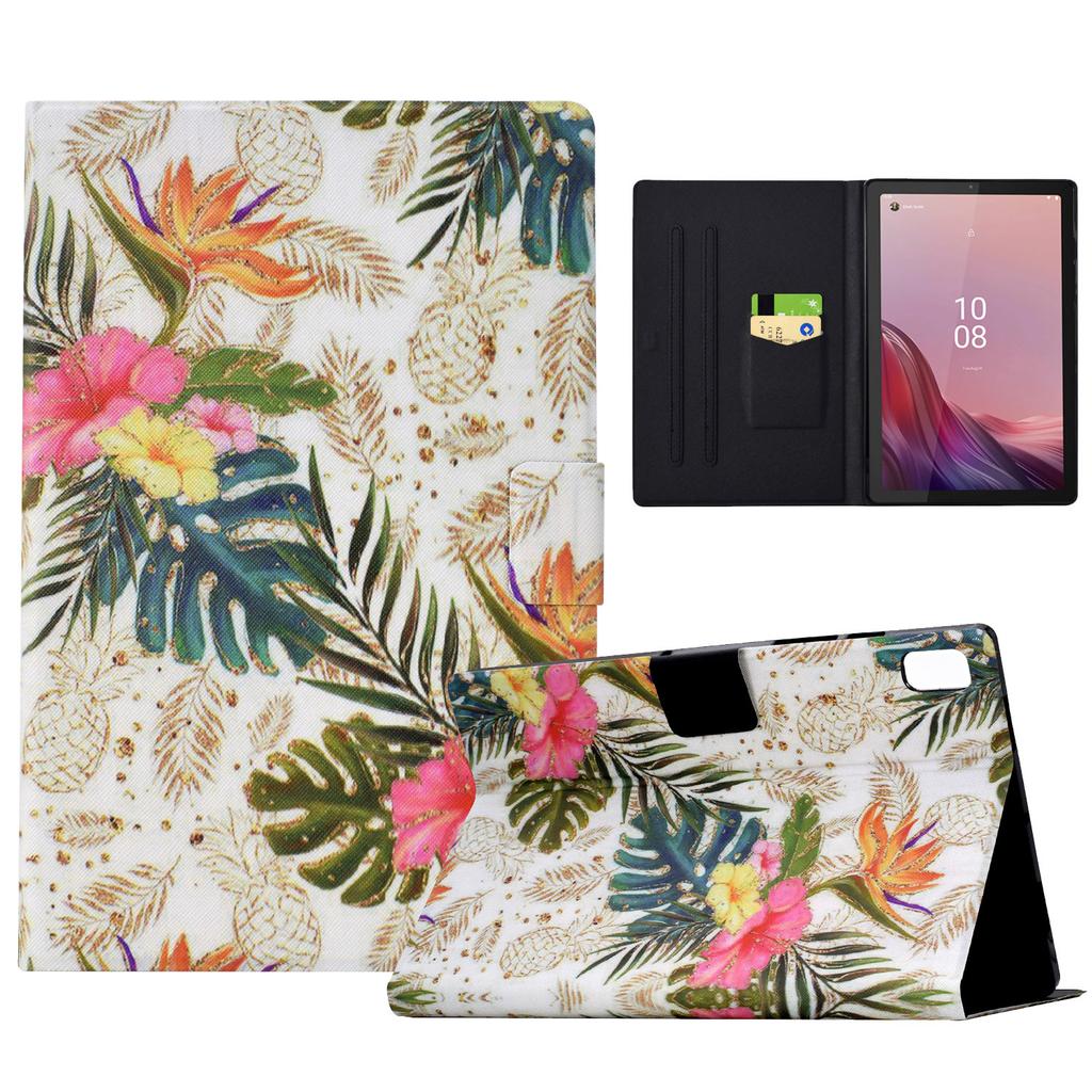 Чехол для Lenovo Tab M9 TB-310FU с узором, противоударный, кожаный, с функцией автоматического пробуждения/засыпания