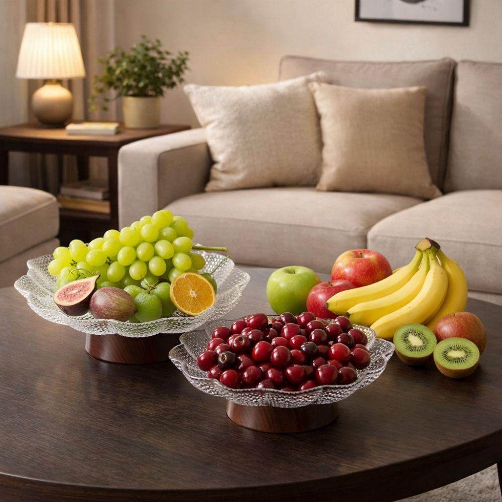 Large Capacity Pedestal Fruit Bowl Plastic Fruit Display Stand Elegant Dried Fruit Plate  Candy