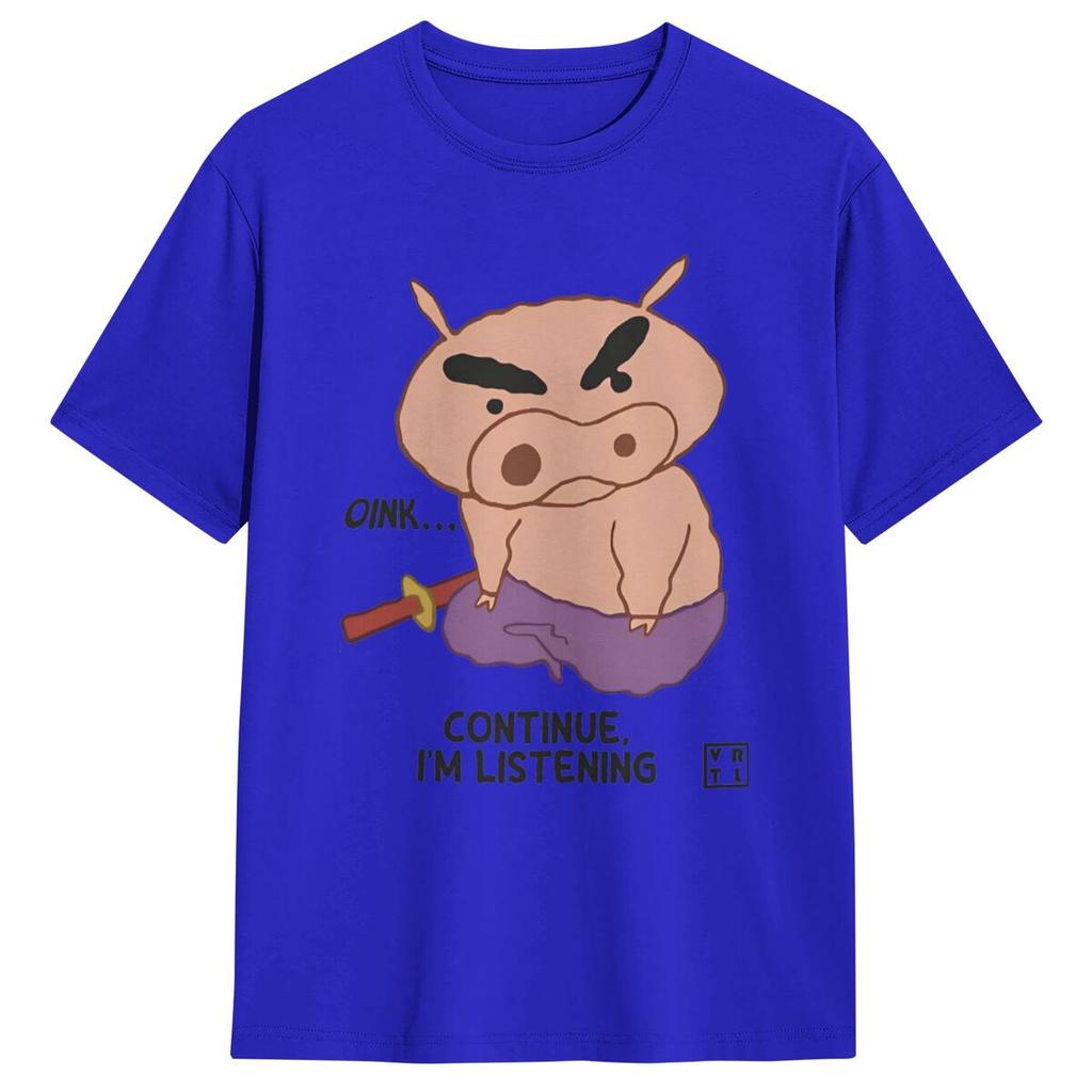 Уличные футболки Brave Pig Crayon Shin Chan Buri Buri Zaemon Хлопковые футболки Футболка для мужчин Летняя одежда с коротким рукавом