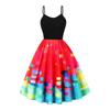 A New Summer Cool Suspender Retro Printed Pendulum Dress
