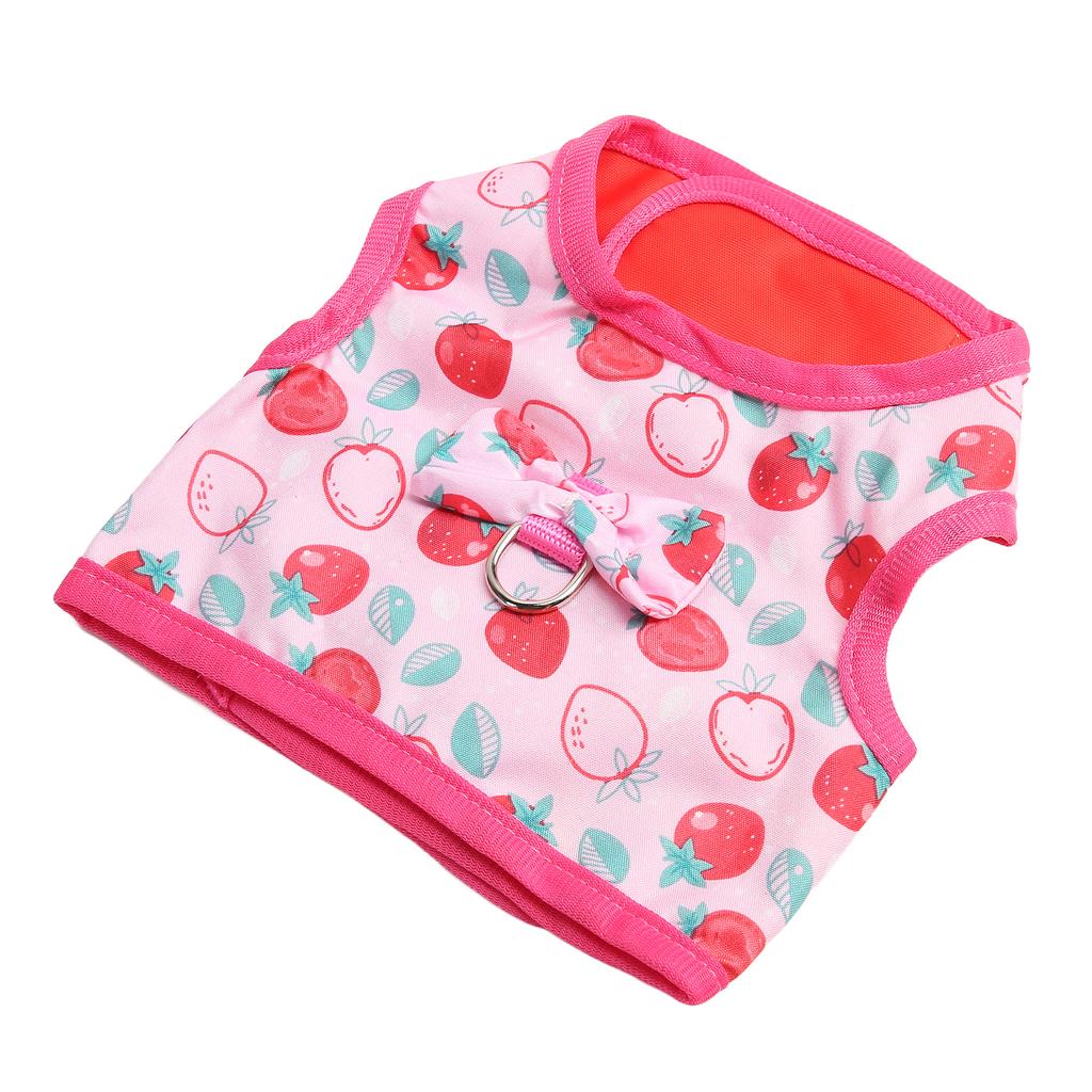 Платье-шлейка для кролика, розовое, с рисунком клубники, крашеное, мягкое, дышащее, поводок для одежды для кролика