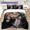 Haikyu!! Pattern Bedding uilt Set uilt Cover Pillowcase Home Decoration Birthday Gift (1 * duvet cover + 2 * pillowcase without core)
