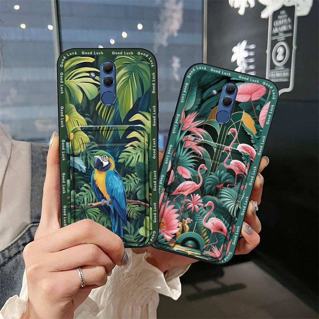Cartoon Soft Case Phone Case For Huawei Mate 20 Lite Back Cover Protective Card Slot Silicone Shockproof Anti-dust TPU