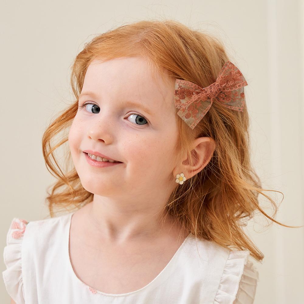 2Pcs/Set Cute Solid Lace Cutout Bowknot Hair Clips for Baby Girls Handmade Bows Hairpin Barrettes Headwear Kids Hair Accessories
