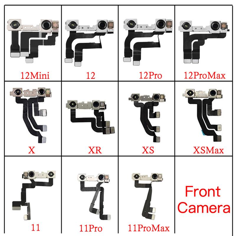 Передняя камера для телефона X XR XS 11 12 Mini Pro Max Модуль камеры для лица Шлейф Без Face ID Ремонт Запасная часть