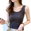 Women Ribbed Cotton Tank Top Seamless Sexy Solid U-Neck Elastic Crop