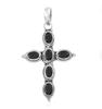 925 Silver Pendant Cross Shape Pendant With Natural Black Onyx Boho Pendant Handcrafted Gemstone Cross Pendant