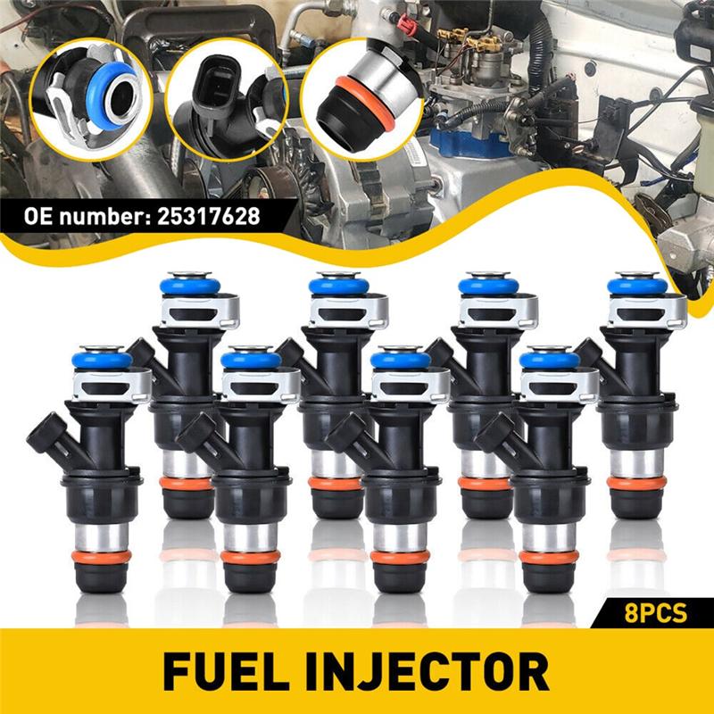 HOT-8Pcs Fuel Injectors Parts For 99-07 Chevy Silverado GMC SIERRA YUKON 4.8 5.3 6.0 25317628 25323974,8Pcs Fuel Injectors Parts