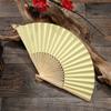 Hand Held Fans White Silk Bamboo Folding Fans Handheld Folded Fan for Wedding, Party, DIY Decoration