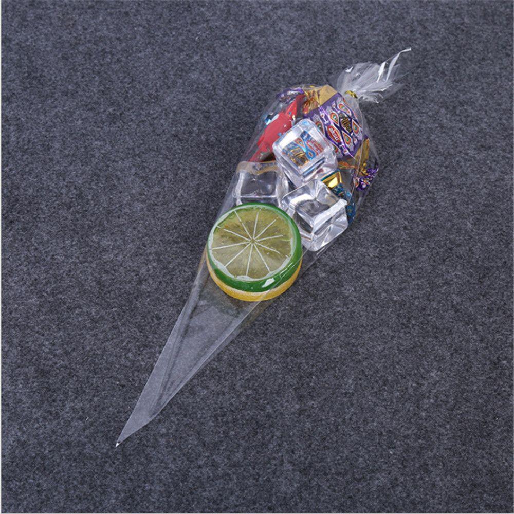 Вечеринка Шоколад Хэллоуин Конфеты Сладкая коробка Конус Прозрачный целлофановый упаковочный пакет с завязками