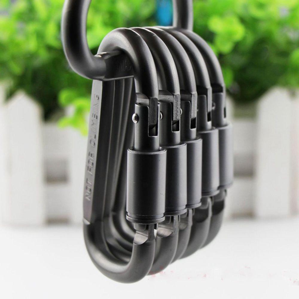 Outdoor Accessories Safety Spring Clips Keychain Buckles Climbing D Carabiner Camping Hiking Hooks