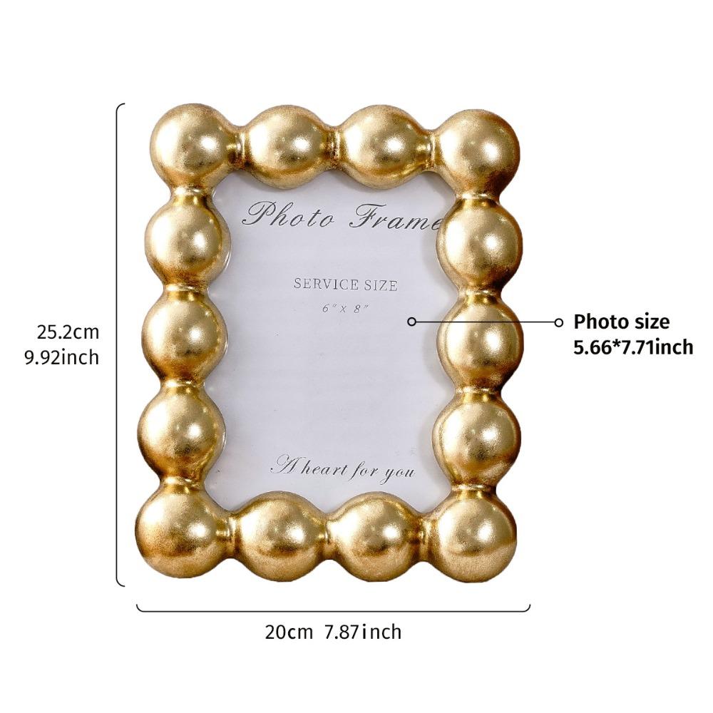 8 Inch Resin Photo Frame Luxury Picture Display Frame DIY Round Ball Border Frame Office Desk
