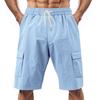 Мужские летние шорты, однотонные, повседневные, стандартного покроя, с эластичными поясами, завязками, дышащие, карго-шорты