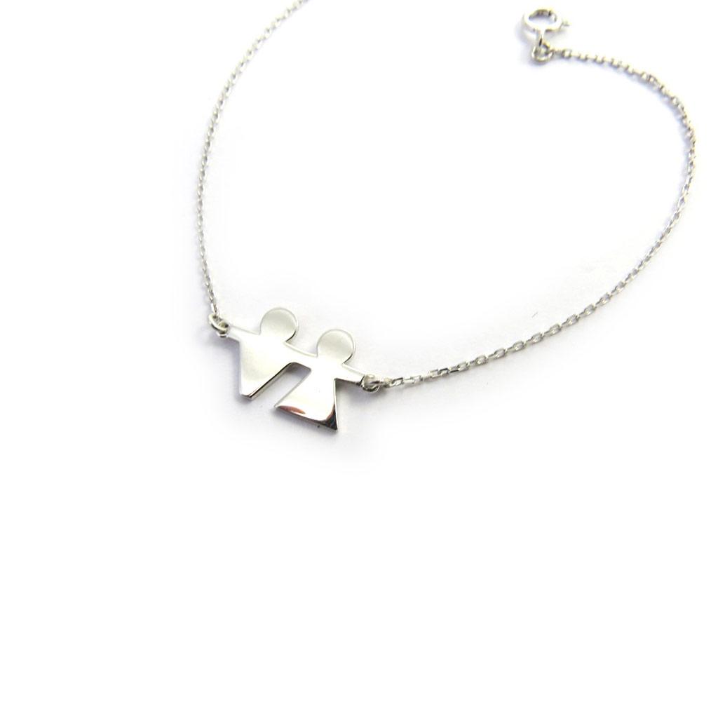 Les Trésors De Lily [N2830] - Silver Bracelet 'Romeo and Juliet' (rhodium-plated) - 20x11 Mm