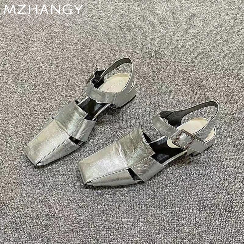 Женские босоножки с квадратным носком на среднем каблуке, дизайнерская обувь для женщин, тренд 2025 года, новые шлепанцы, осенние туфли-лодочки, удобные туфли-лодочки Mujer Zapatillas