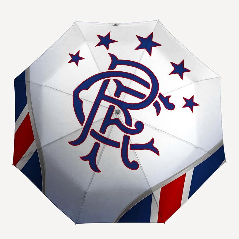 Rangers Football Club, Logo Automatic Opening and Closing, 8 rib Structure Portable Umbrella, Suitable for Men and Women in All Seasons Per
