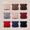Шапка с кошачьими ушками для женщин Осень-Зима Новая Милая Простая Вязаная Шапка Уличная Теплая Шапка-Пуловер Шерстяная Шапка