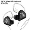 KZ ZST-X Стильные цветные проводные стереонаушники с шумоподавлением, HD-звонки, музыкальные наушники с микрофоном, аудиоразъем 3,5 мм для Android Ios.