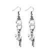 Gothic Punk Handcuff/Gun Dangle Earrings,the Antique Silver Plated Revolver Gun Western Cowboy Drop Earrings for Women