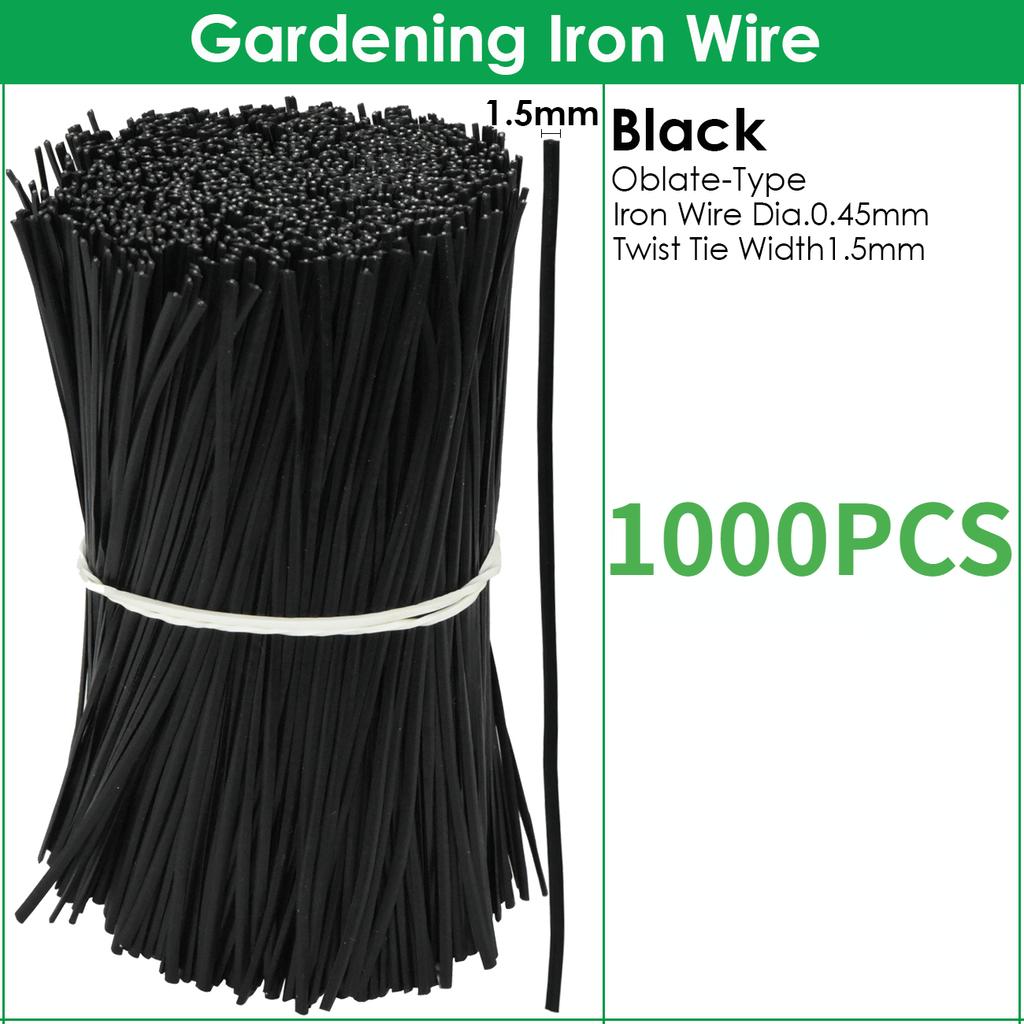 1000 шт. садовые кабельные стяжки многоразовые сплющенные железные проволочные стяжки для цветочных растений, восхождение на лозы, многофункциональные фиксирующие струны с покрытием