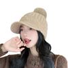 Outdoor Sports Women's Hat Autumn Winter Korean Baseball Cap Plush Lining Warm Knitted