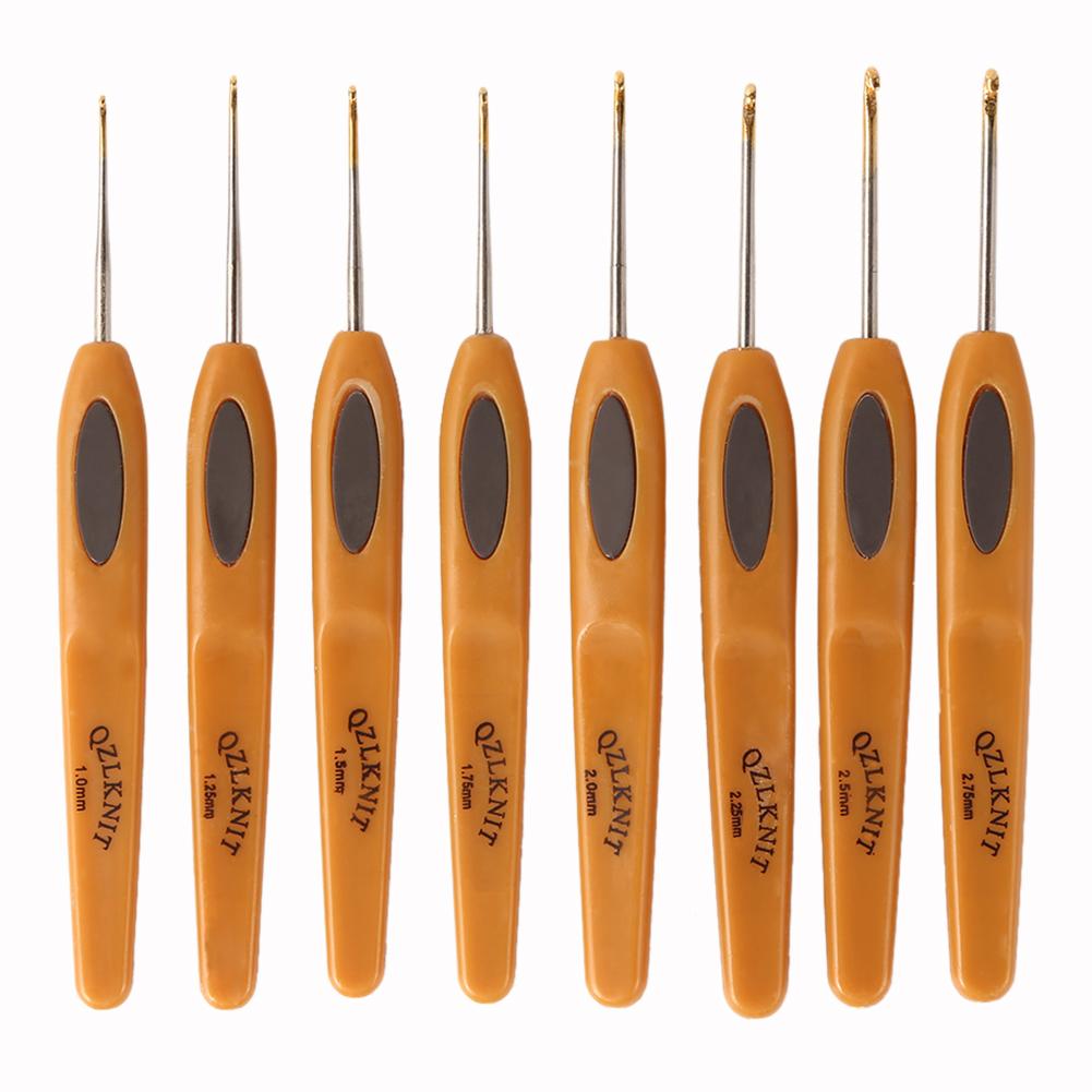 8Pcs Crochet Hooks Set ABS Handle Aluminium Knitting Needles Set Multifunction Yarn Knitting Needles Ergonomic for Handcraft